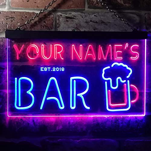 Personalized Bar Dual LED Neon Light Sign